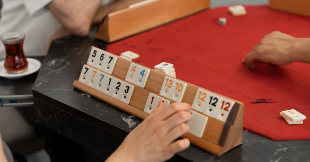 家族全員で楽しめる知育ボードゲームを選ぶシーン