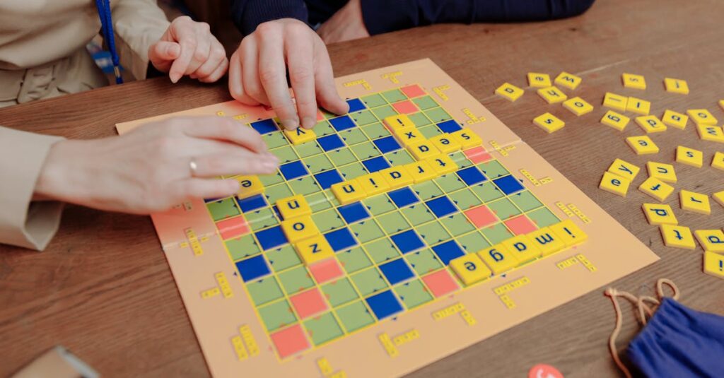 家庭で親子が知育ボードゲームを楽しんでいる様子