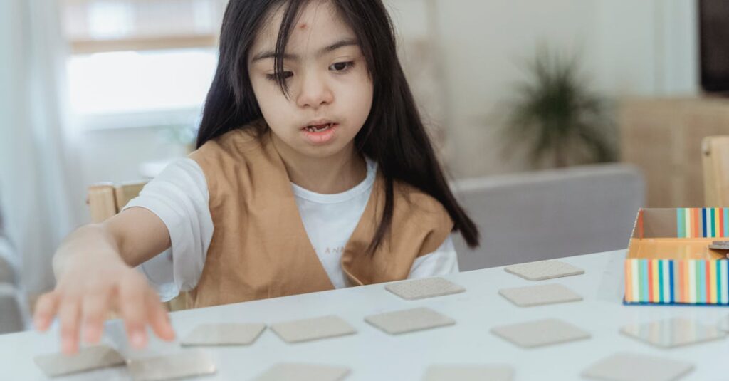 ナインタイルで集中力を鍛える小学1年生の男の子