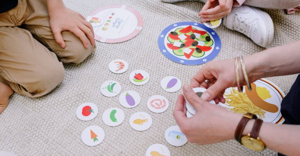 ジャストワンでお題を推測しながら盛り上がる家族の様子