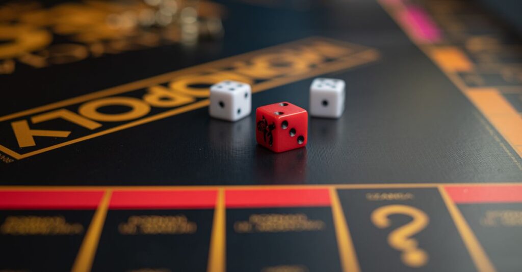 家族全員が笑顔でボードゲームを楽しむシーン。記憶に残る贈り物としての雰囲気を表現。